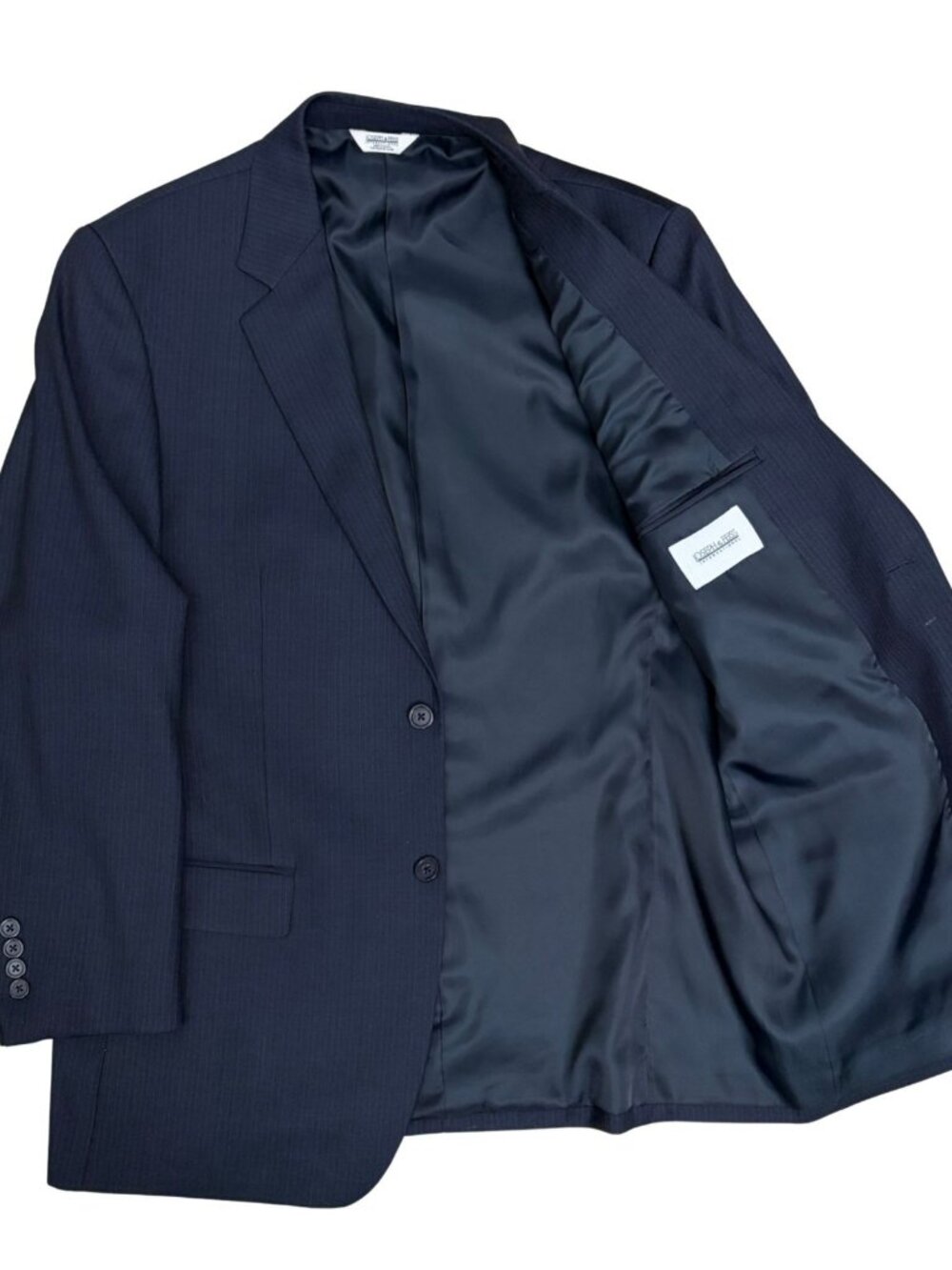 JOSEPH & FEISS PINSTRIPE SUIT Blue Business Casual Formal Blazer Pants Mens 40R - Picture 5 of 11
